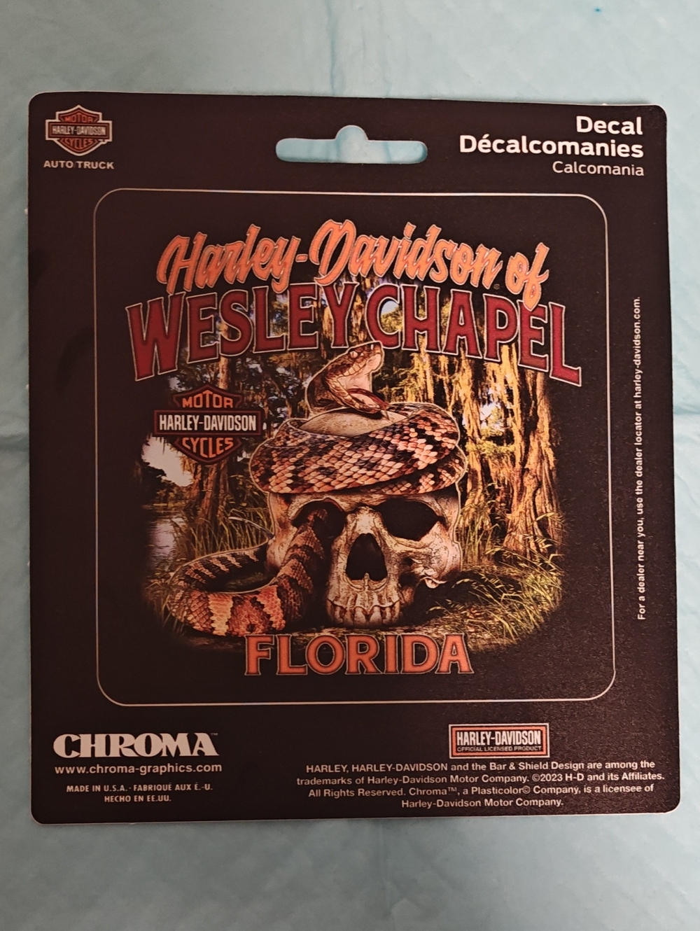 Harley-Davidson Black Red Brown Snake & Skull Decal - Wesley Chapel Florida
